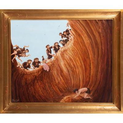 Pierre Guillaud (1914-2012) – Joseph Sold By His Brothers – Art Naïf / Naïve Art