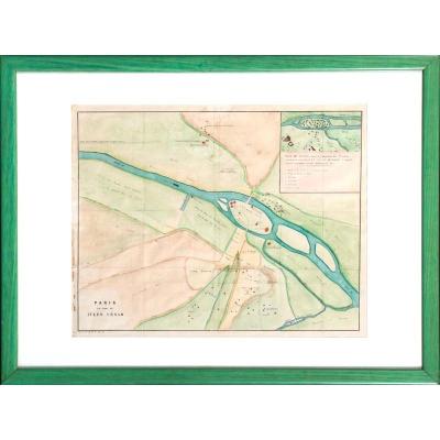 Map Paris In The Time Of Julius Caesar / City Of Lutetia - Beginning Of The 19th Century