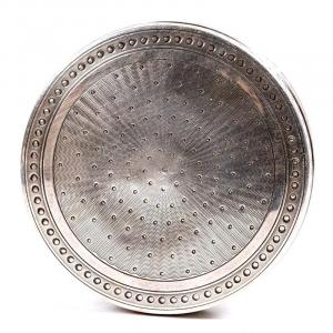Goldsmith Maison Eschwege C. 1890 - Circular Box In Chiseled Silver Minerva Hallmark
