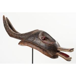 Ivory Coast, Gouro Culture - "zamblé" Zoomorphic Mask. 
