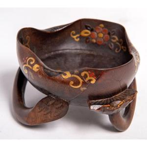 Japan Edo Period - 19th Century - Bamboo Cup In The Shape Of A Lotus Flower