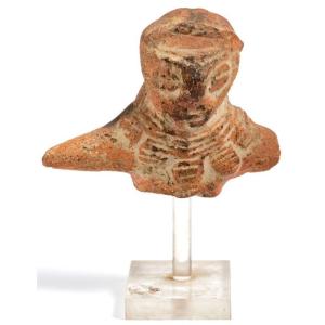 Pakistan 300 Bc - Terracotta Charsadda Idol Bust.
