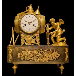 Empire Period Clock "the Grape Harvester's Love"