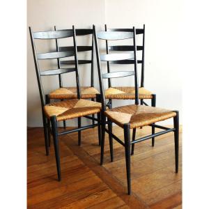 Set Of 4 "chiavari" Chairs, Italy, 1960s
