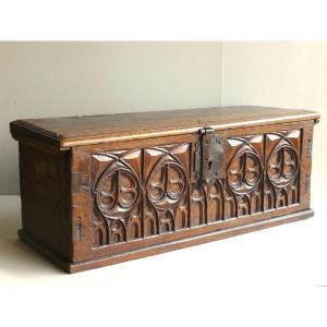 Small Oak Chest, Gothic Style, 16th/17th Century