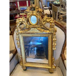 Small 18th Century Gilded Wooden Mirror