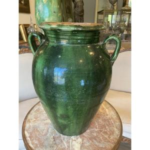 19th Century Enamelled Terracotta Jar (tornac) 