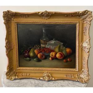 Still Life With Fruit, 19th Century, Signed