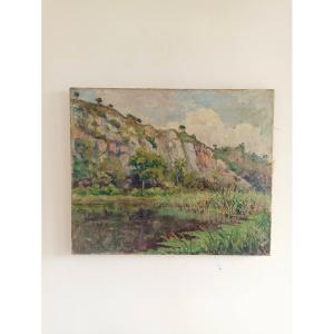 Post-impressionist Painting Landscape In Brittany, Dinan 