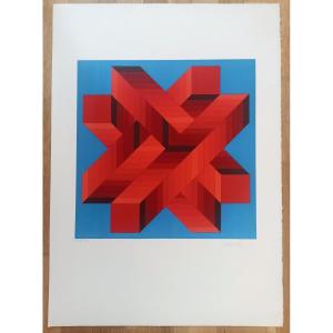 Screen Print By Victor Vasarely 