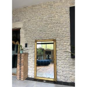 Antique Gold Leaf Gilded Mirror 142cm/79.5cm, Mercury Glass