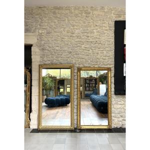 Duo Of Sparkling Gold Leaf Mirrors