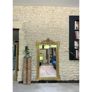 Antique Mirror 161.5/93cm Napoleon III Style With Pediment And Gilt Beading, Overmantel
