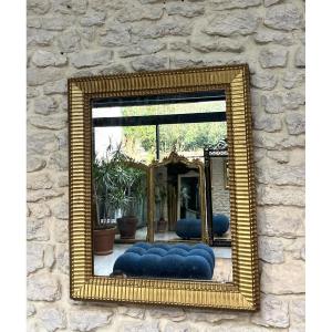 Antique Mirror, 80/64.5cm, Directoire Period, Gilded With Gold Leaf, Mercury Glass, Trumeau Mirror 