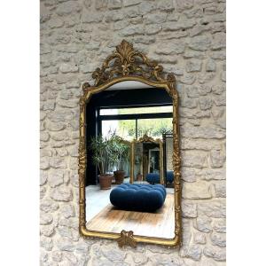 Mirror 126.5/66.5cm With Giltwood Pediments, Dating From The First Part Of The 20th Century