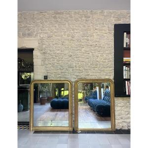 Louis-philippe Gilded Mirror Mantelpiece With Gold Leaf