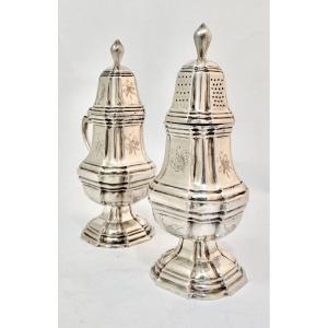 Caster And Mustard Pot Louis XIV, Sterling Silver, 21st Century