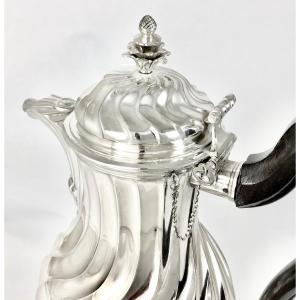Coffee Pot, Tournai 1760, Laurent Detombe, Sterling Silver,