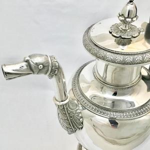 Very Large Empire Coffee Pot, Sterling Silver, Brussels 1814-1826, Henri Pierre Buchet