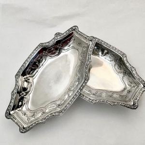 Pair Of Candy Dishes , Sterling Silver, Hanau, Regency Style Late Nineteenth Century