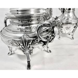 Tea Service In Sterling Silver, Paris 1884-1910, Henri Soufflot, Louis XVI Style