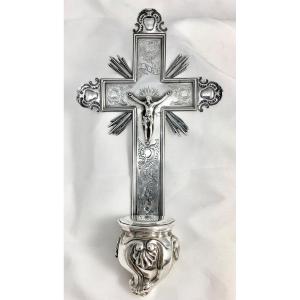 Benitier Louis XV Period, Solid Silver, Belgium Circa 1750