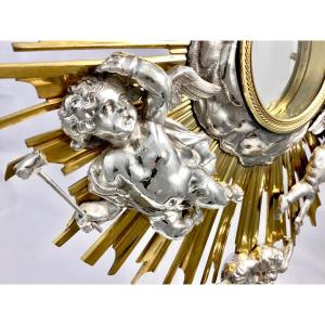 Large Baroque Monstrance, Bruges Circa 1830, Sterling Silver, Beke Peñaranda  Coat Of Arms