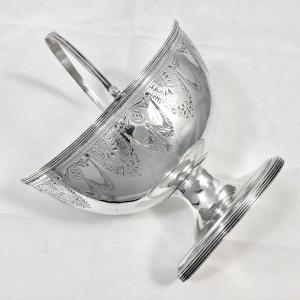 London 1794, George III Sugar Basket, Alexander Field, Sterling Silver, Georgian