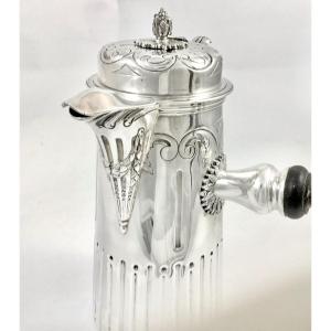 Chocolate Pot, Solid Silver, Louis XVI Style, Auguste Guyot, Paris