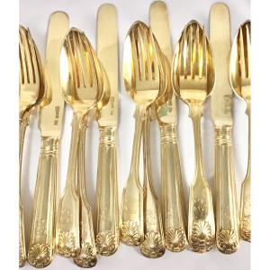 Saint Petersburg 1840, Sterling Silver Dessert Cutlery , 36 Pieces For 12 People