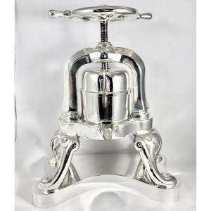Silver-plated Duck Press Or Lobster Press, Wiskemann, Brussels, Circa 1890-1920