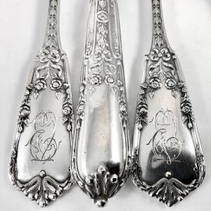 Solid Silver Cutlery Set, 117 Pieces, Brussels Late 19th Century, Delheid Frères
