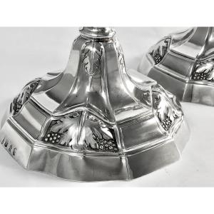 Ath 1778, Pair Of Solid Silver Candlesticks, Master Hallmarked With A Spoon