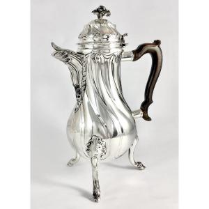 Mons 1775, Solid Silver Coffee Pot From The Louis XVI Period, Claude Louis Foncez