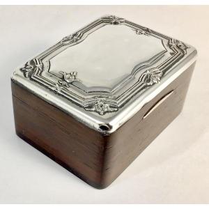 Post Stamp Box , Rosewood And Sterling Silver