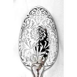 Paris 1786, Olive Spoon, Sterling Silver, Fidle  And Thread Pattern  
