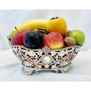 London 1910, Fruit Basket, Solid Silver, Bread Basket, Cs Harris