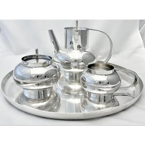 Lino Sabattini, For Christofle, 1957, “ceylan” Coffee Service, Silver-plated Metal 