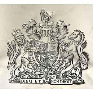 Présent  From Queen Elizabeth Ii, Sterling Silver Serving Tray, William Comyns & Sons 