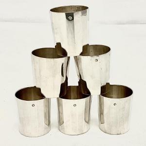 Paris 1798-1809, Solid Silver, 6 Brandy Glasses, François Alexis Carron, Goblets, 