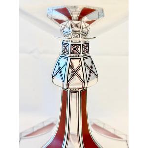 Solid Silver Art Deco Chalice With African Influences, Devroye Brothers, Brussels, 1930-40