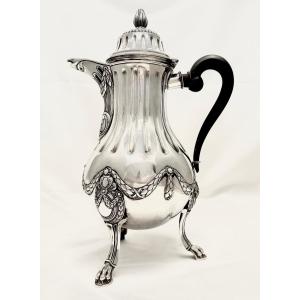 Ghent 1782, Louis XVI Chocolate Maker In Solid Silver, Petrus Josephus Dupret  