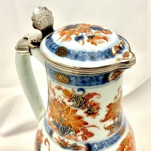 Paris 1738-1744, Silver-mounted Imari Porcelain Jug, Intact