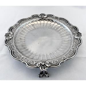Ghent 1759, Sweetmeat Dish, Solid Silver, Silversmith Pieter II Colle, Louis XV, Salver 