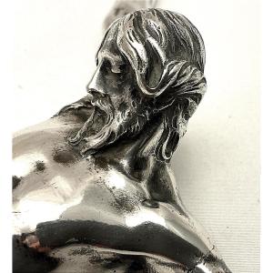 Flanders 1650-1700, Solid Silver Christ, In The Style Of Guglielmo Della Porta