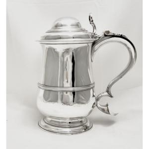 London 1767, Solid Silver Beer Mug, Thomas Wallis I, Georgian Period