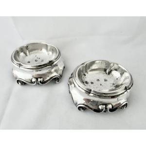 Montpellier 1772-1773 , Sterling Silver , Silversmith Louis Reynes , Pair Of Salt Cellars