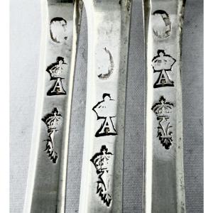 Lille 1739-1741 , Six Sterling Silver Table Settings , Noël Leplus