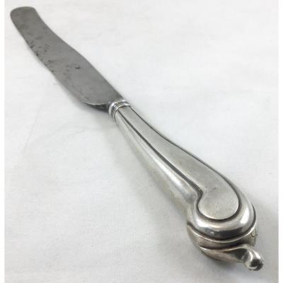 Sterling Silver Knife, XVIIIth Flanders, Stock Handle, Not Punched