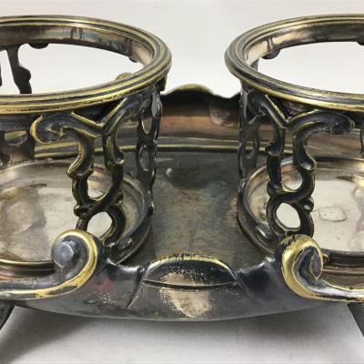 Louis XV Oil Cruet In Silver Plated Metal, France Around 1750